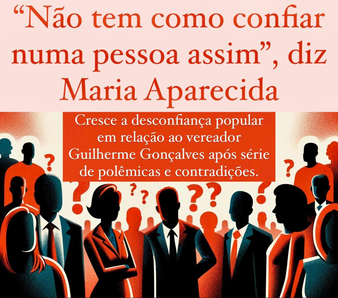 Cresce a desconfiança popular em relação ao vereador Guilherme após série de polêmicas e contradições