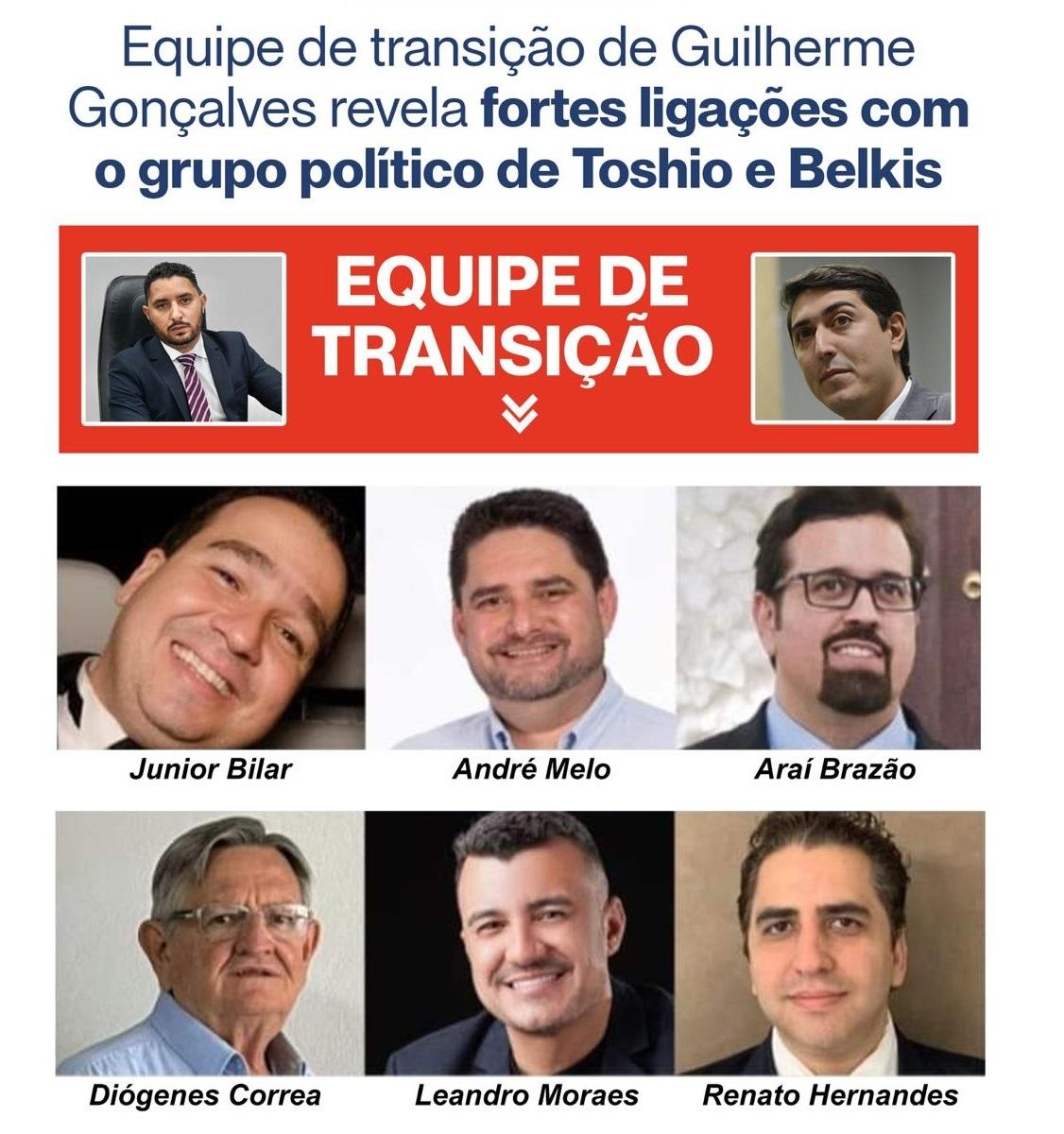 Equipe de transição de Guilherme Gonçalves revela fortes ligações com o grupo político de Toshio e Belkis