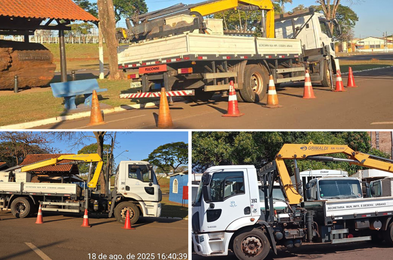 Caminhão da Prefeitura de Ourinhos é usado em festa particular de secretário e quebra durante o serviço
