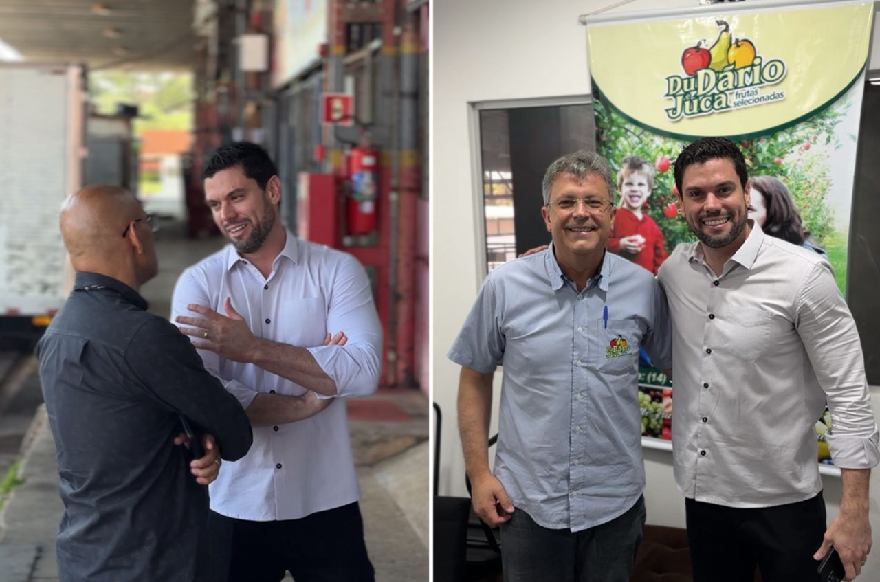Lucas Pocay visita CEASA de Bauru, instituições sociais e participa de podcast sobre o futuro do interior paulista