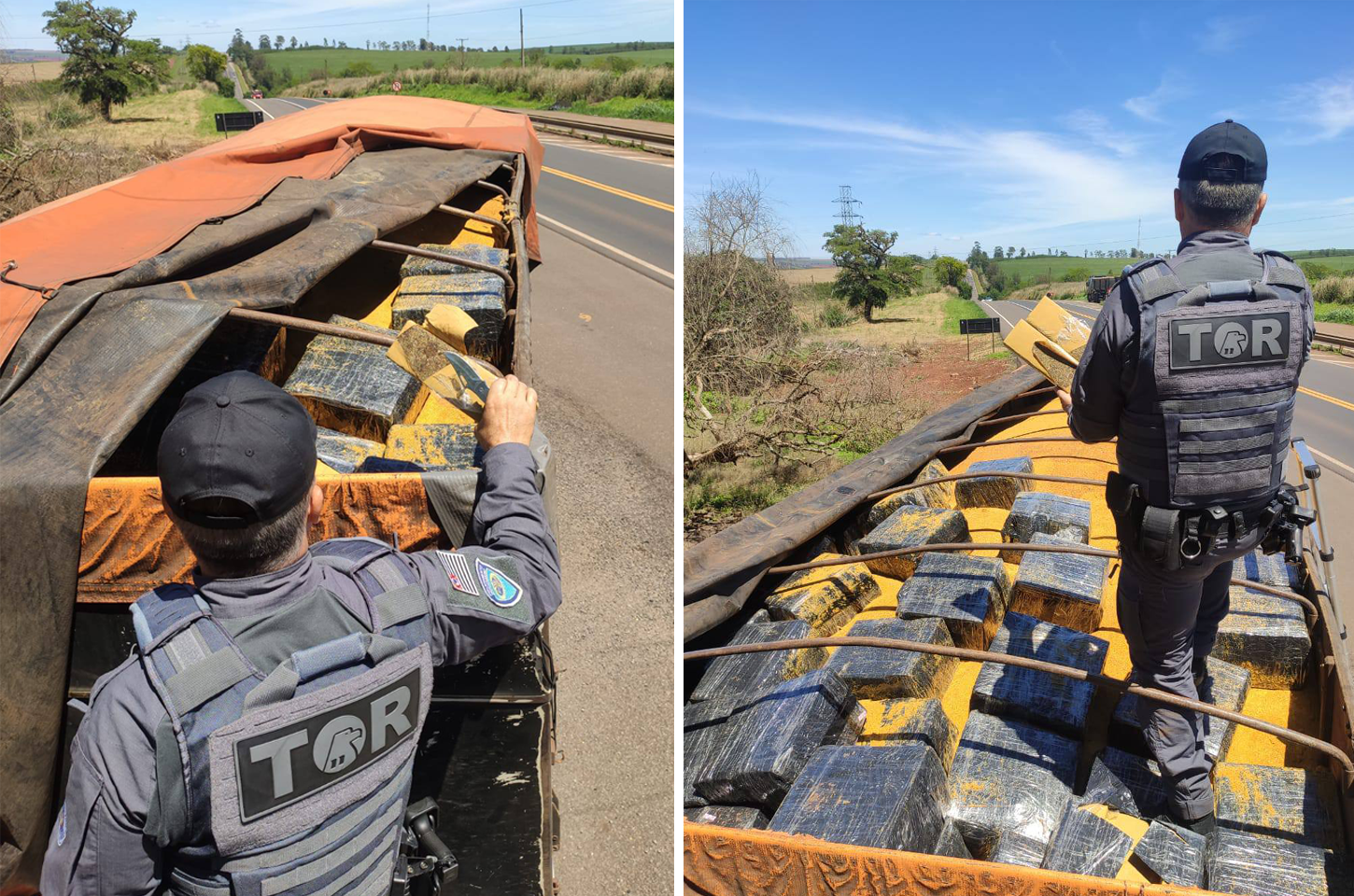 Operação conjunta apreende grande carga de maconha na Raposo Tavares, em Bernardino de Campos