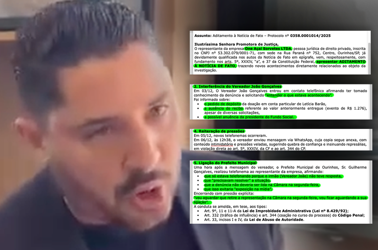 Empresa relata pressões, visitas e ligação de Guilherme Gonçalves para barrar investigação
