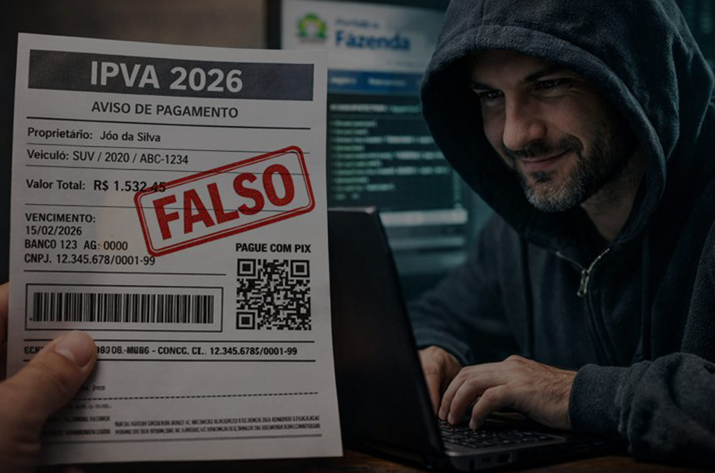IPVA 2026 vira alvo de golpes digitais com boletos e Pix falsos