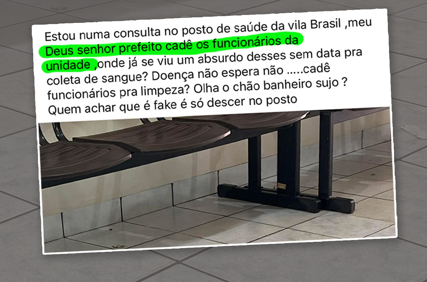Moradores denunciam abandono no posto de saúde da Vila Brasil