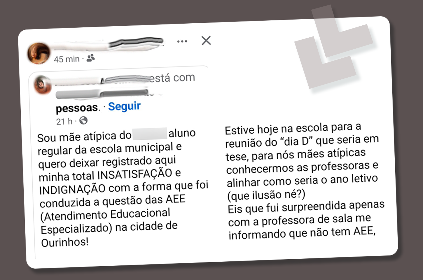 Mãe atípica denuncia falta de professor de educação especial e faz desabafo na internet 