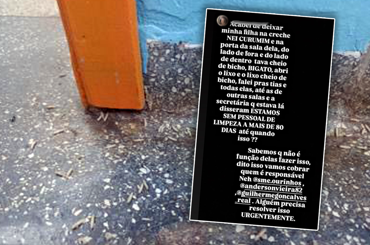 Larvas em creche municipal expõem abandono na gestão Guilherme Gonçalves