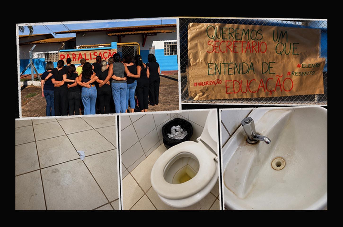 Servidores da Educação fazem paralisação contra caos na rede municipal na gestão Guilherme Gonçalves