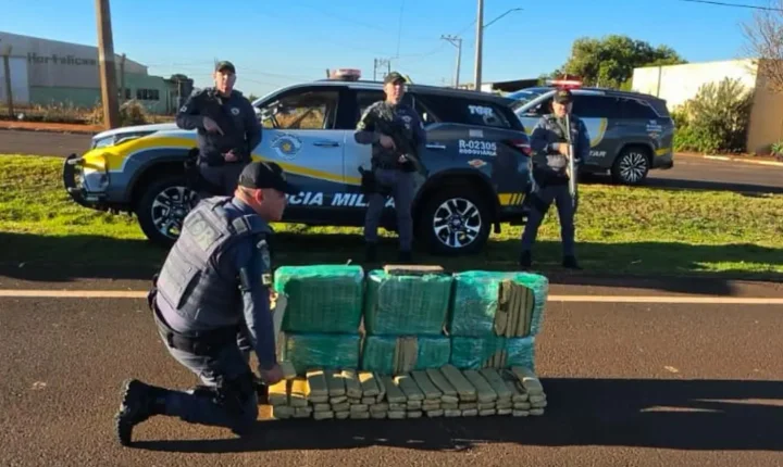 Operação conjunta intercepta  carga de 152 quilos de maconha  na região de Tarumã